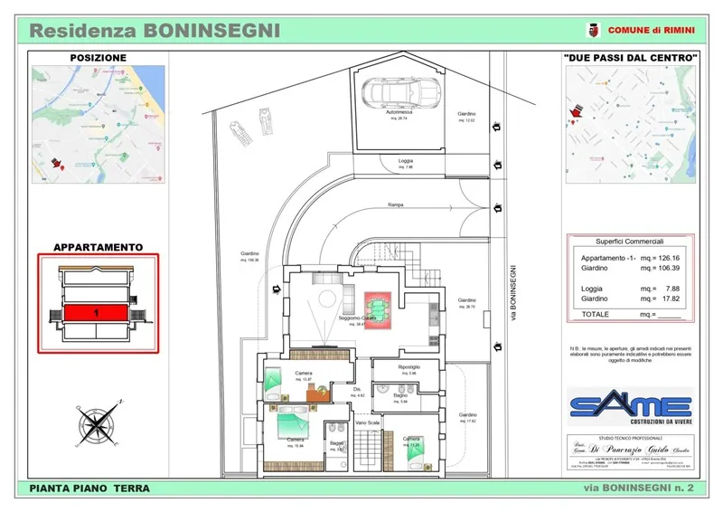 Planimetria di una unità della Residenza Boninsegni
