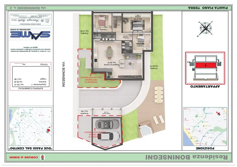 Planimetria di dettaglio della Residenza Boninsegni