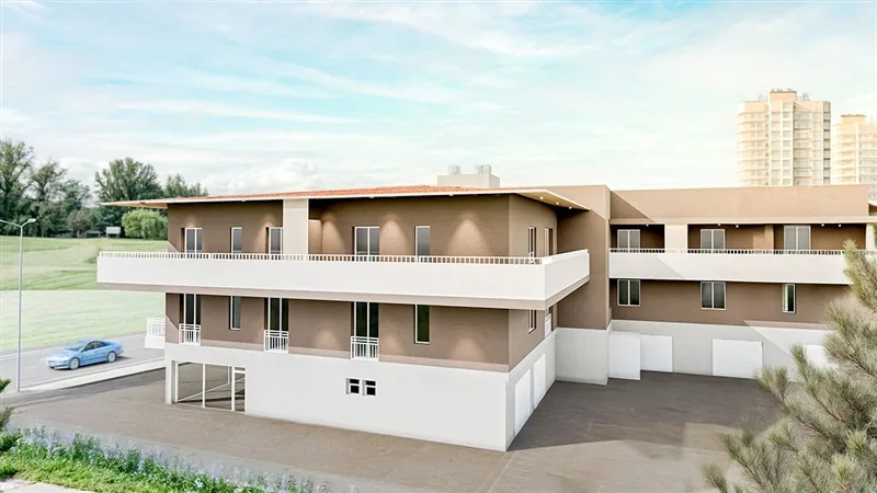 Render esterno della residenza in via San Mauro a Cesena