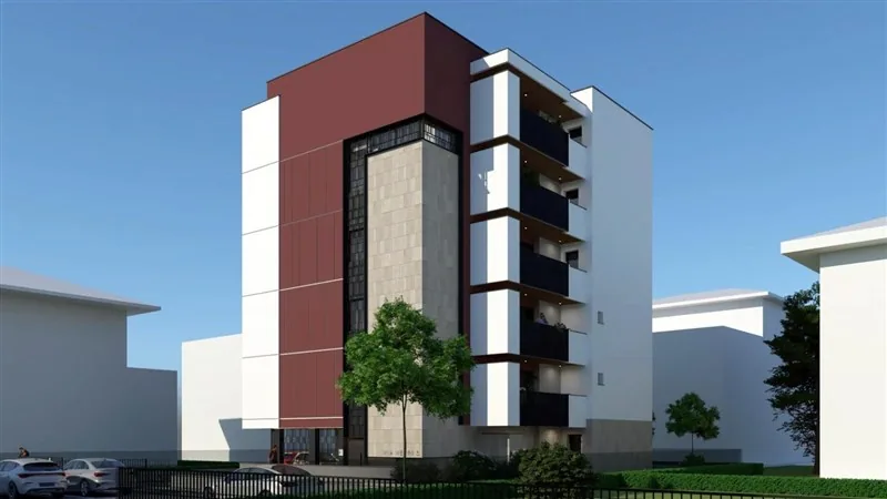 Render laterale della Residenza Verri