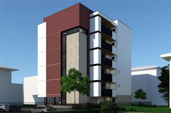 Render della Residenza Verri a Bellariva di Rimini